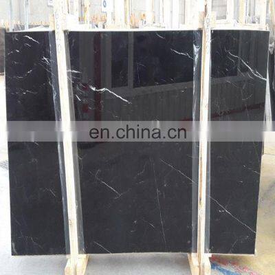 Customized Wholesale Premium 2cm thick Nero Marquina Black Marble Slab Polished Floor and Wall Tiles Made in Turkey CEM-SLB-43