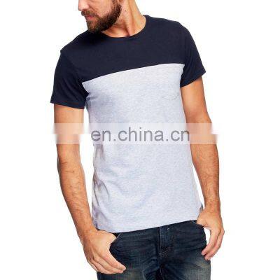 Two tone custom t-shirts for men, wholesale round neck t shirt, cheap custom t shirt