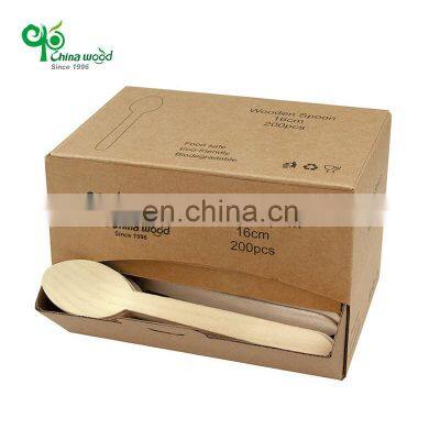 Biodegradable Packaged 100% Compostable Flatware Sets Wooden Cutlery Set Disposable Utensils for Party Camping