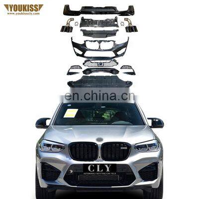 Genuine Body Kits For BMW X3 G01 Modified X3M Front Bumper With Lower Grille Flog Lamp Grille Rear Diffuser With Exhaust Pipe