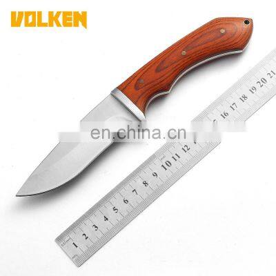 Outdoor high-quality hunting knife color wooden handle outdoor camping self-defense fixed blade knife