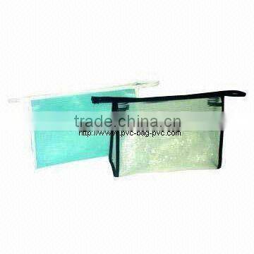 zipped pvc Transparent bag , cosmetic pvc bag, transparent packaging bag