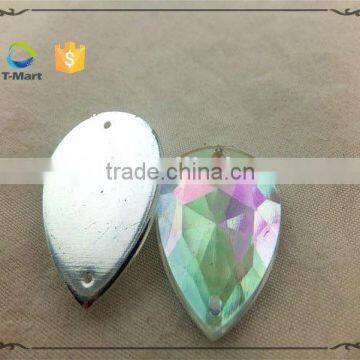 Drop Shape Ab Crystal Plastic Stone