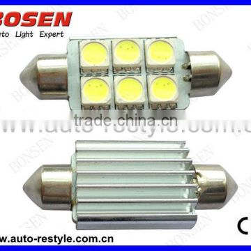 samsung chip CANBUS car LED light festoon 36MM/39MM 6SMD super bright auto led bulb