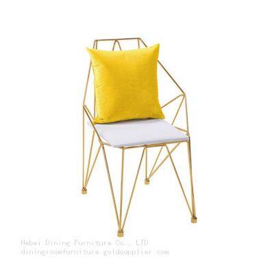 Iron Wire Armchair with Geometric Irregular Backrest DC-W12