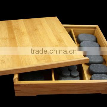 Good quality Spa hot stone set with bamboo box