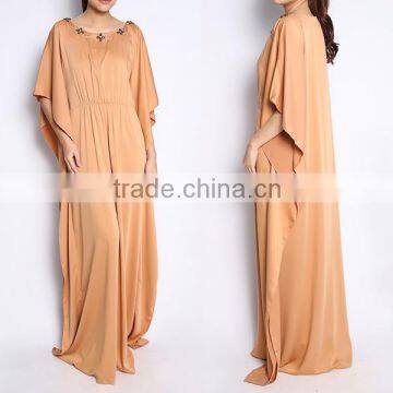 OEM service indian style half sleeve rayon abayas cotton kaftan dubai