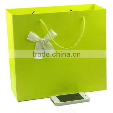 bright green color gift paper bag