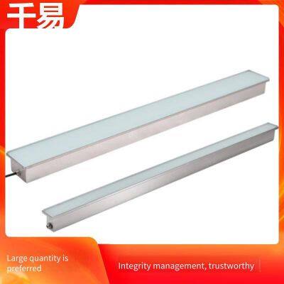 Монохромные свечущие светильники для напольных плиток с защитой IP67, из нержавеющей стали 304 + закаленного стекла, 12 Вт, со стилизованными узорами, Qianyi