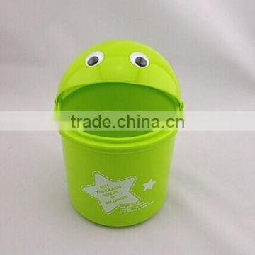 CCHG-013 PP Mini Cartoon dusty bin Garbage Bin with Moving lid in different colors