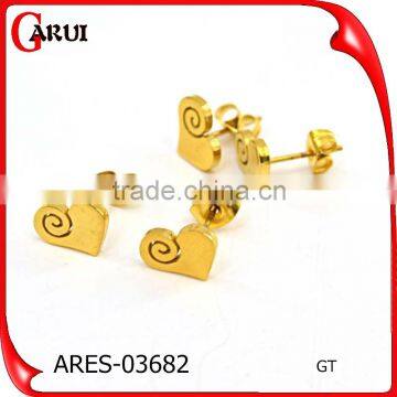 18K Gold Plate 2 Gram Gold Beautiful Designed Earring Round Coin Earring Stud photo-3