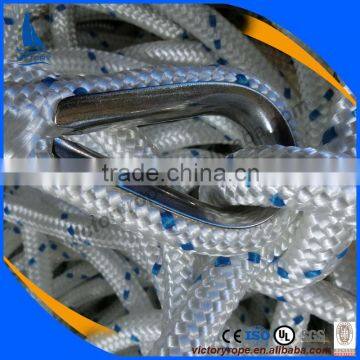 double braided nylon rope with thimble anchor line for boat mooring