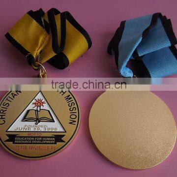 4mm thick round medal CHRISTIAN BIBLE FAITH MISSION medal for graduation