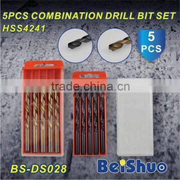 5PCS metal ti-coated twist Drill Bits Set BS-DS028