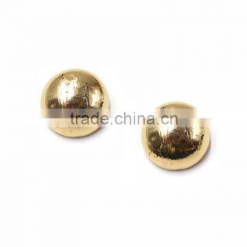 Minimalism Unisex 14k Yellow Gold Ball Stud Earrings for Boys and Girls photo-2