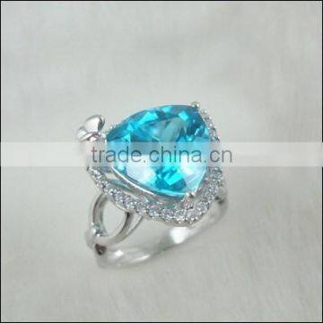 10CT Genuine Topaz Ring Semi Precious Silver Jewellery