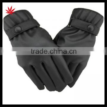 2016 new style black sheepskin leather gloves with wholesale price for men