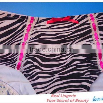 Fashion Plus Size Bra Set, Sexy Zebra Printed Microfiber