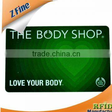 rewrite pvc vip card for BODY SHOP in ShenZhen