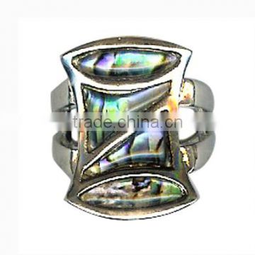 Vintage Abalone Resin Shell Rings Handmade Ring Jewelry Vintage Paua Shell And Silver Ring