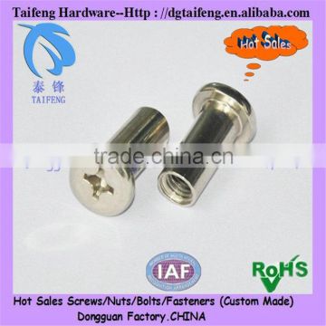 Flat head CNC Screw With inner thread nickel plated