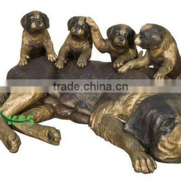 Bronze St Bernard with Pups Statue