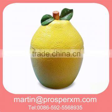 Ceramic pomelo shaped canister fruit design