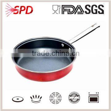 High quality SGS FDA Carbon steel nonstick fry pan with Stainless steel Handle