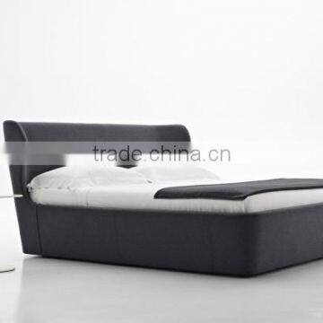 High quality leather double bed modern black color sleeping bed