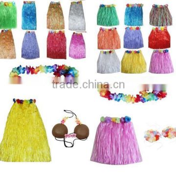 Hot sale hawaii costume hawaii hula dance skirt with flower decoration BWG-2088