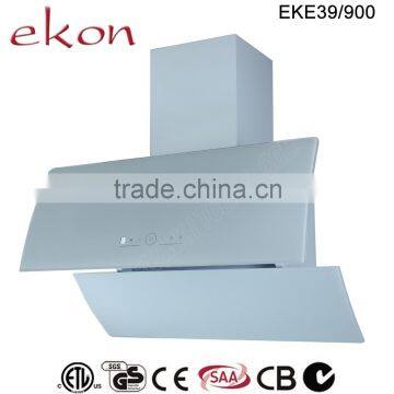 Auto-Open Super White Tempered Glass 90cm Chinese Kitchen Range Hood