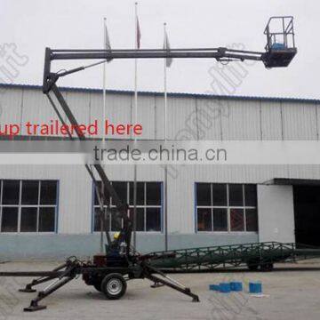 8m hydraulic articulated trailer mounted boom lift for maintain