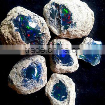 Ethiopian Black Crystal Opal