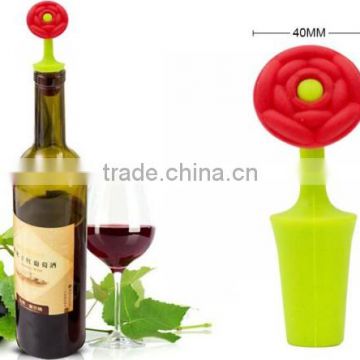 Unique rose silicone bottle stoppers for business gift