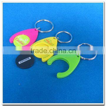 Cheap plastic Euro token key buckle