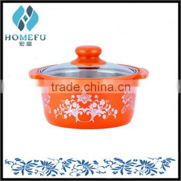 thicken printing brush pot with glass lid