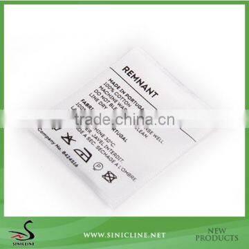 Sinicline Satin Material Printed Cheap Wash Care Label Garmtent Label