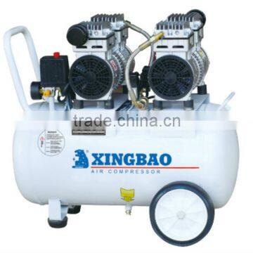 HDW2X750-50 oilfree silent air compressor/portable air compressor with 50L 200L/MIN 750WX2