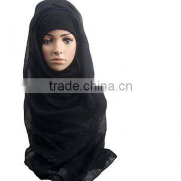 >>FACTORY Best Selling Fashion Women Plain Muslin Hijab Scarf/ photo-3