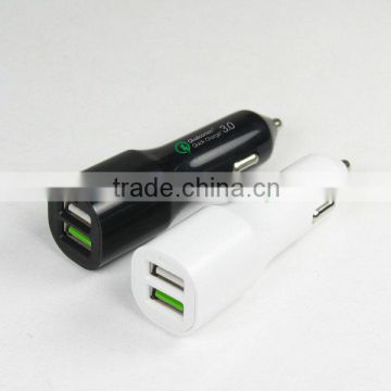 dual output 1:5V2.4A,2DC3.65V-6.5V 1A; 6.5V-9V 2A;9-12V 1.5A qc 3.0 car charger