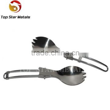 titanium spoon fork travel sets with bottle opener