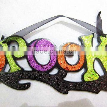 Wooden halloween door and window decoration