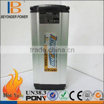 Beyonderpower high capacity rechargeable 10S5P 36V 10AH electric bike 18650 battery manufacturer in Hangzhou