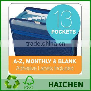 13-Pocket Fabric Expanding Zip File, Letter Size,