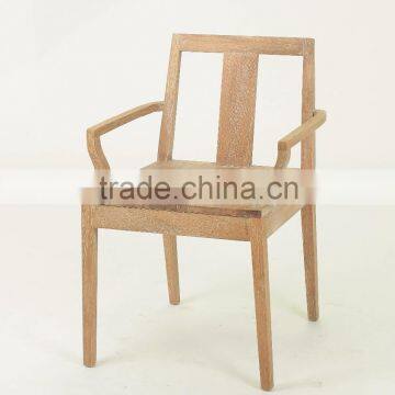 New design antique style Small coffee shop use square seat solid wood armchair