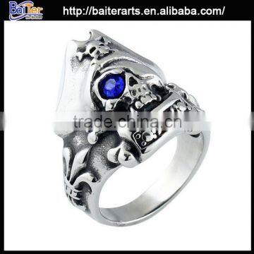 Retro Titanium 316L Stainless Steel Skull Nose Ring photo-3