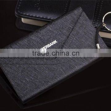 Portable Leather Envelope Customized Logo 3000mah Power Bank