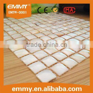 White Wave Design Convex White Mother of Pearl Shell Mosaic Tile on Mesh photo-6