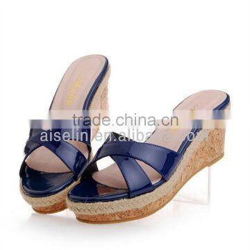 large size women with platform high wedges lady sandals shoes