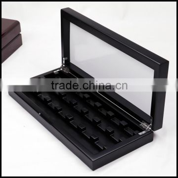 Black clamshell wooden craft jewelry gift sales display packaging bo wholesale manufacturers supply storage